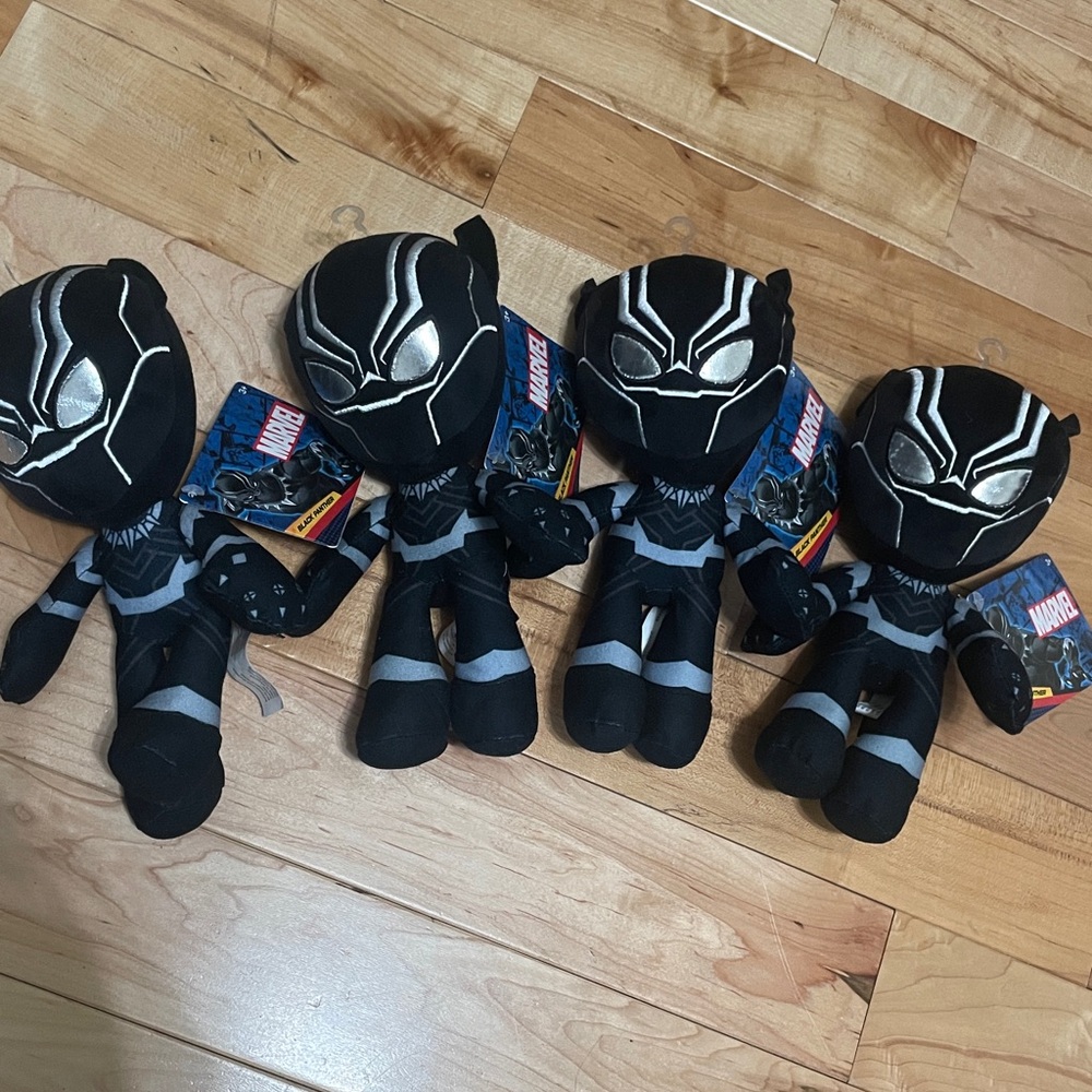 Black Panther Marvel plush toys, set of FOUR, NWT
